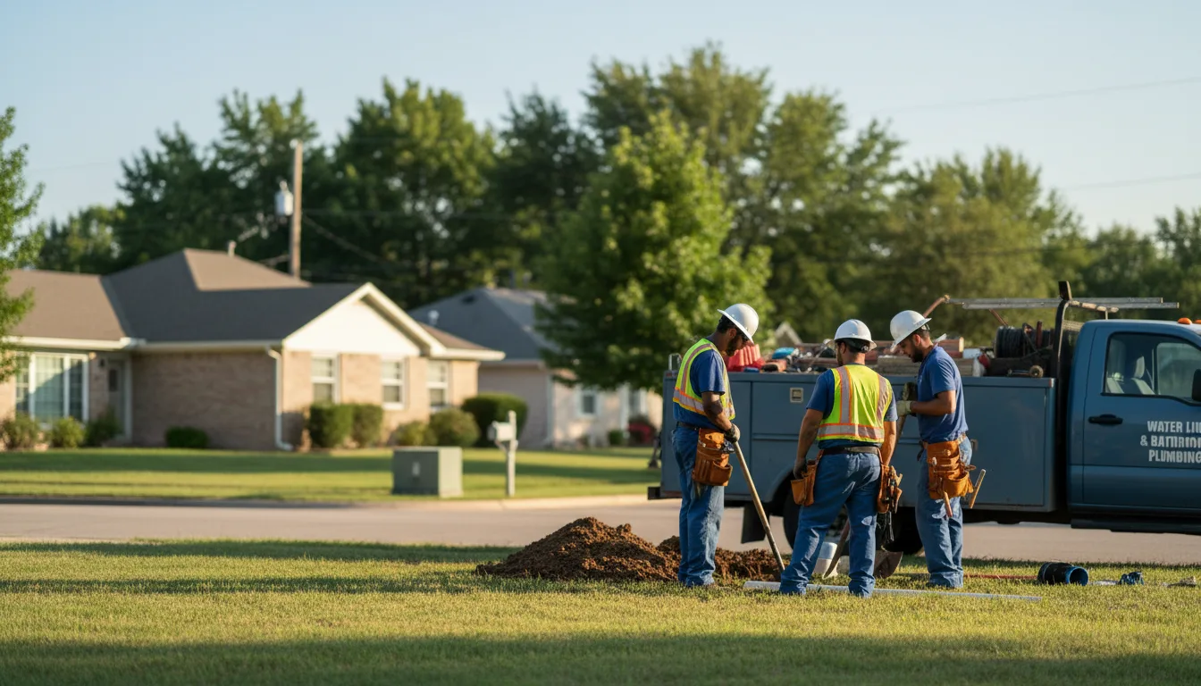 Residential water line and bathroom plumbing service in Meadow, TX